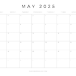 Free Printable 2025 Blank Calendar Templates (All 12 Months) For Blank Calendar May 2025 Printable  | CalendarCrazePrint.Com