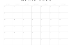 Free Printable 2025 Blank Calendar Templates (All 12 Months) inside 2025 Printable Calendar Template  | CalendarCrazePrint.Com