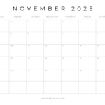 Free Printable 2025 Blank Calendar Templates (All 12 Months) Regarding Free Printable Fillable 2025 Calendar Template  | CalendarCrazePrint.Com