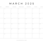 Free Printable 2025 Blank Calendar Templates (All 12 Months) With Regard To Blank March 2025 Calendar Printable  | CalendarCrazePrint.Com