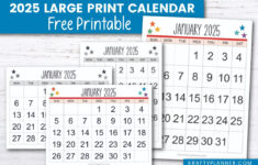 Free Printable 2025 Large Print Calendar — Krafty Planner for 2025 Calendar Printable Large | CalendarCrazePrint.Com