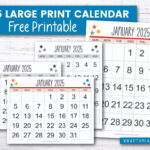 Free Printable 2025 Large Print Calendar — Krafty Planner In Large Printable Calendar 2025 | CalendarCrazePrint.Com