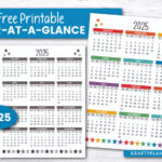 Free Printable 2025 Year At A Glance — Krafty Planner For 2025 Year Free Printable Calendar  | CalendarCrazePrint.Com