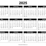 Free Printable 2025 Yearly Calendar – Diy Projects, Patterns For  Calendars 2025 | CalendarCrazePrint.Com