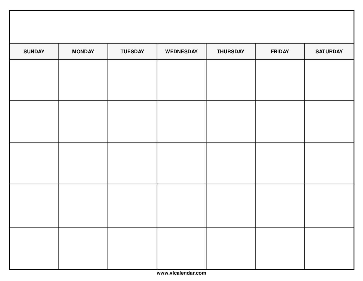 Free Printable Blank Calendar Template within Free Printable Blank Calendar Template 2025 | CalendarCrazePrint.Com