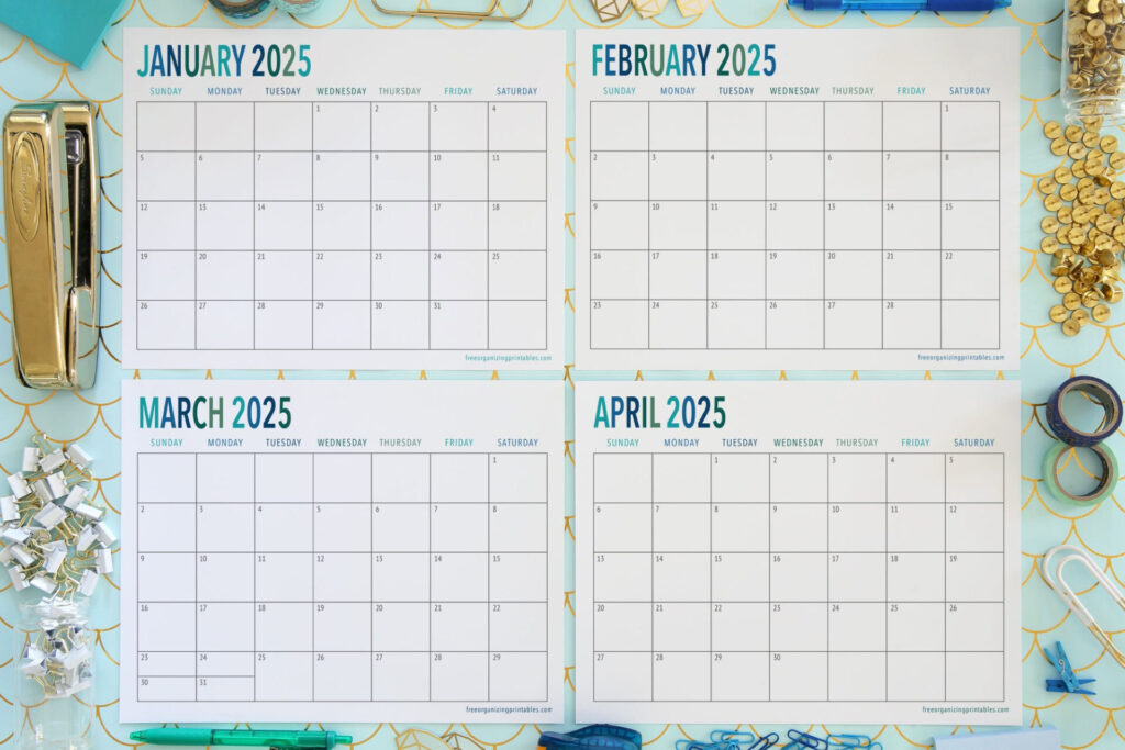 Free Printable Calendar 2025 | Free Organizing Printables For February March April 2025 Calendar Printable  | CalendarCrazePrint.Com