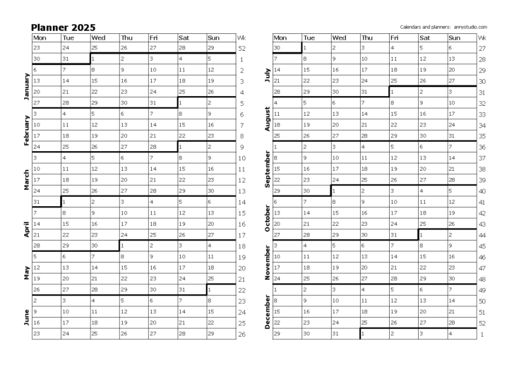 Free Printable Planner Calendar 2025 | Calendars 2025