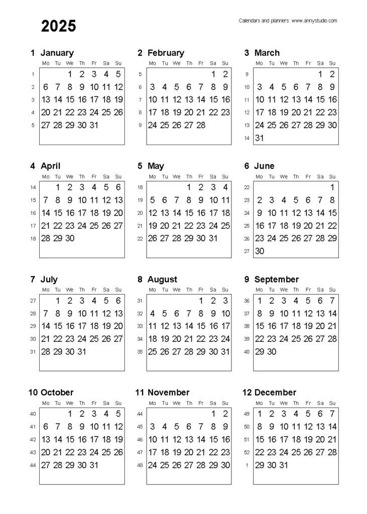 Free Printable Calendars And Planners 2025, 2026 And 2027 In  Calendars 2025 | CalendarCrazePrint.Com