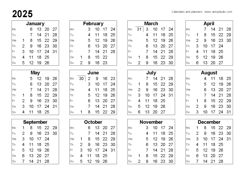 Free Printable Calendars And Planners 2025, 2026 And 2027 Throughout  Calendars 2025 | CalendarCrazePrint.Com