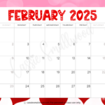 Free Printable Cute February 2025 Calendar Intended For Calendar 2025 Printable February  | CalendarCrazePrint.Com