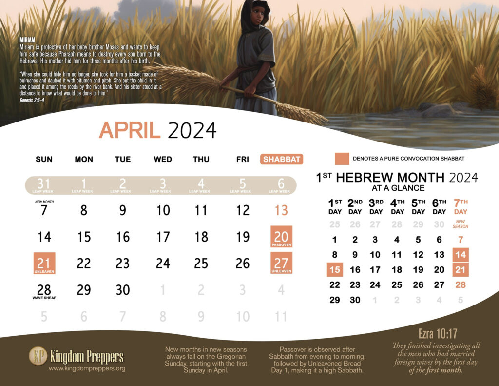 Hebrew Israelite Calendar (2024 2025) — Kingdom Preppers With Hebrew Calendar 2025 Printable  | CalendarCrazePrint.Com