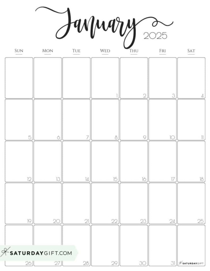 January Calendar 2025 Printable Free | Calendars 2025