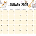 January 2025 Calendar (52 Free Pdf Printables) Inside Free Printable Cat Calendar 2025 | CalendarCrazePrint.Com