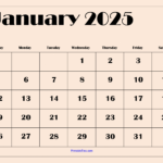 January 2025 Calendar Printable Pdf Template With Holidays For Printable 2025 January Calendar | CalendarCrazePrint.Com