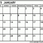 January 2025 Calendar Printable Within January 2025 Calendar With Holidays Printable  | CalendarCrazePrint.Com