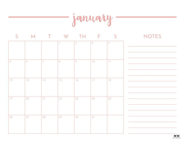 2025 Monthly Calendar Printable with Lines | Calendars 2025