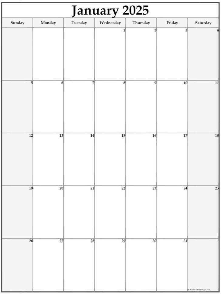 Printable Portrait Calendar 2025 | Calendars 2025