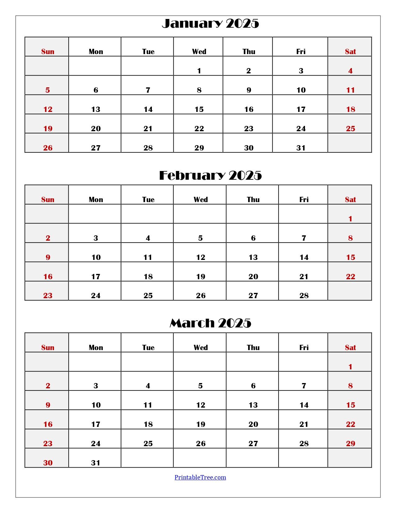 January And February 2025 Calendar | Two Months Calendar in Calendars 2025 | CalendarCrazePrint.Com