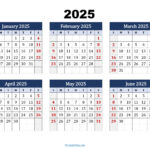 January To June 2025 Calendar Printable Pdf | Si Months Calendar With  Calendars 2025 | CalendarCrazePrint.Com