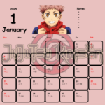 Jujutsu Kaisen Printable 2025 Calendarundefined   Raket.ph For Anime Calendar 2025 Printable | CalendarCrazePrint.Com