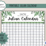 Julian Calendar Military And Government Leaf Design Digital Inside Printable Julian Calendar 2025 Download | CalendarCrazePrint.Com