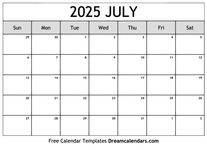 Printable Calendar July and August 2025 | Calendars 2025