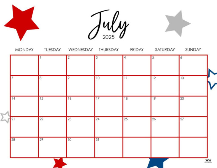 Printable July Calendar 2025 Free | Calendars 2025