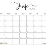 June 2025 Calendar   20 Cute & Free Printables | Saturdaygift With 2025 June Calendar Printable | CalendarCrazePrint.Com