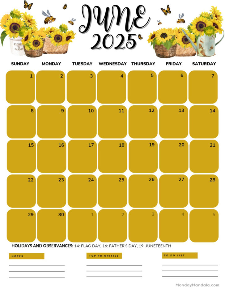 June 2025 Calendar Free Printable | Calendars 2025