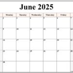 June 2025 Calendar | Free Printable Calendars Intended For Printable June 2025 Calendar With Holidays | CalendarCrazePrint.Com