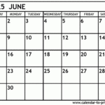 June 2025 Calendar Printable For  Calendars 2025 | CalendarCrazePrint.Com