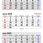 June 2025 Calendar | Templates For Word, Excel And Pdf In Printable Calendar May June July 2025 | CalendarCrazePrint.Com