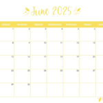 June 2025 Calendars   107 Free Printables | Printabulls For June 2025 Printable Calendar Free  | CalendarCrazePrint.Com