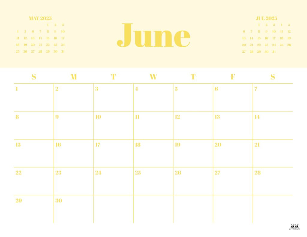 June 2025 Calendars - 107 Free Printables | Printabulls pertaining to Free June Printable Calendar 2025 | CalendarCrazePrint.Com