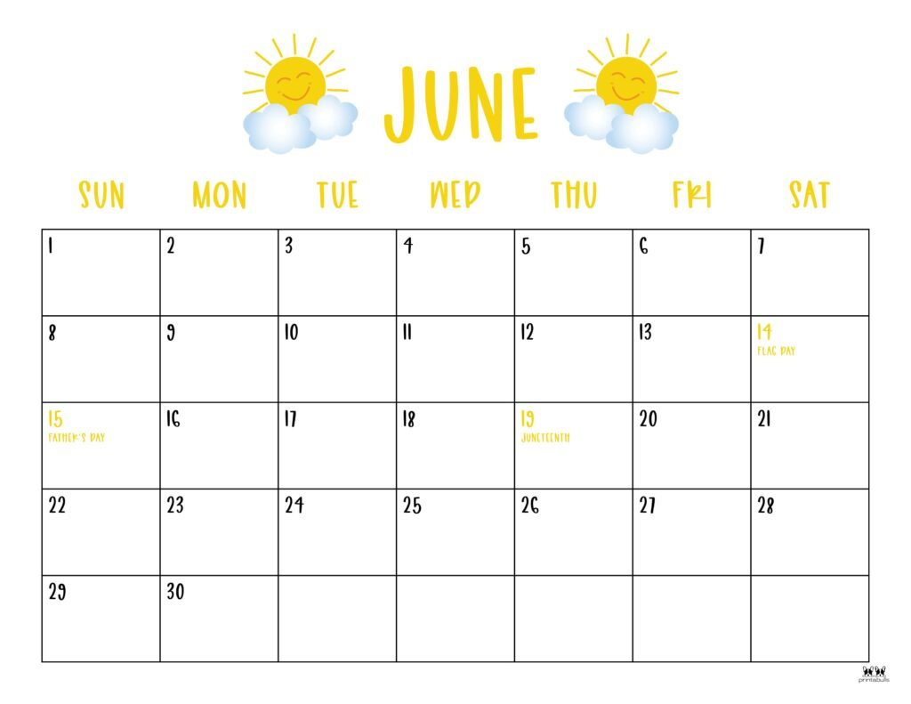 June 2025 Calendars - 107 Free Printables | Printabulls pertaining to June 2025 Calendar Printable With Holidays | CalendarCrazePrint.Com