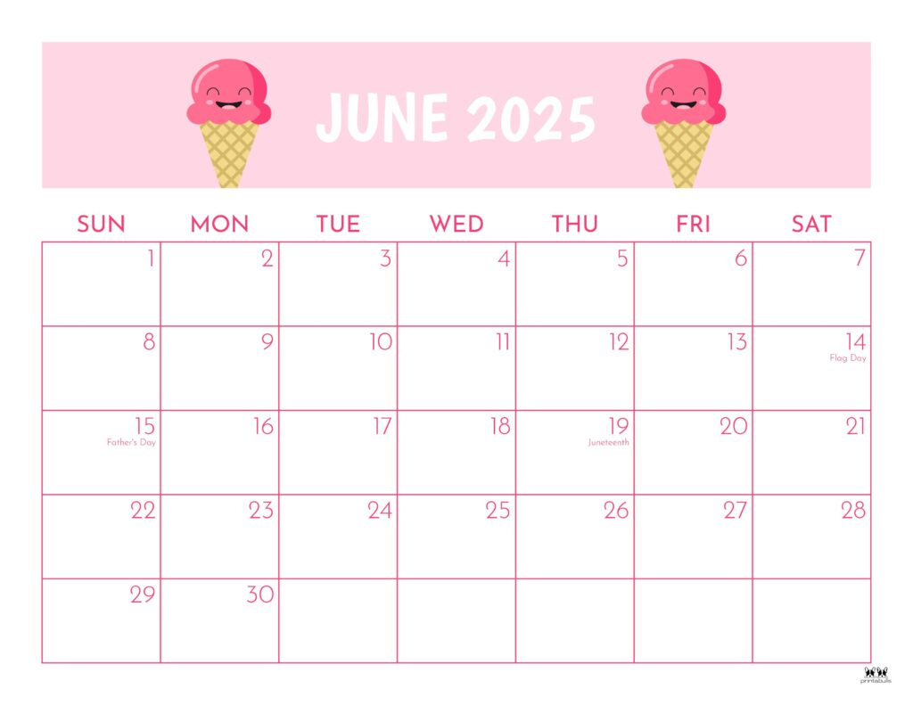 June 2025 Calendars - 107 Free Printables | Printabulls with regard to Free Printable Calendar For June 2025 | CalendarCrazePrint.Com