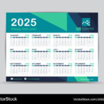 Kalender 2025 Vorlage Schreibtisch Design Vektorbild In Printable 2025 Desk Calendar | CalendarCrazePrint.Com