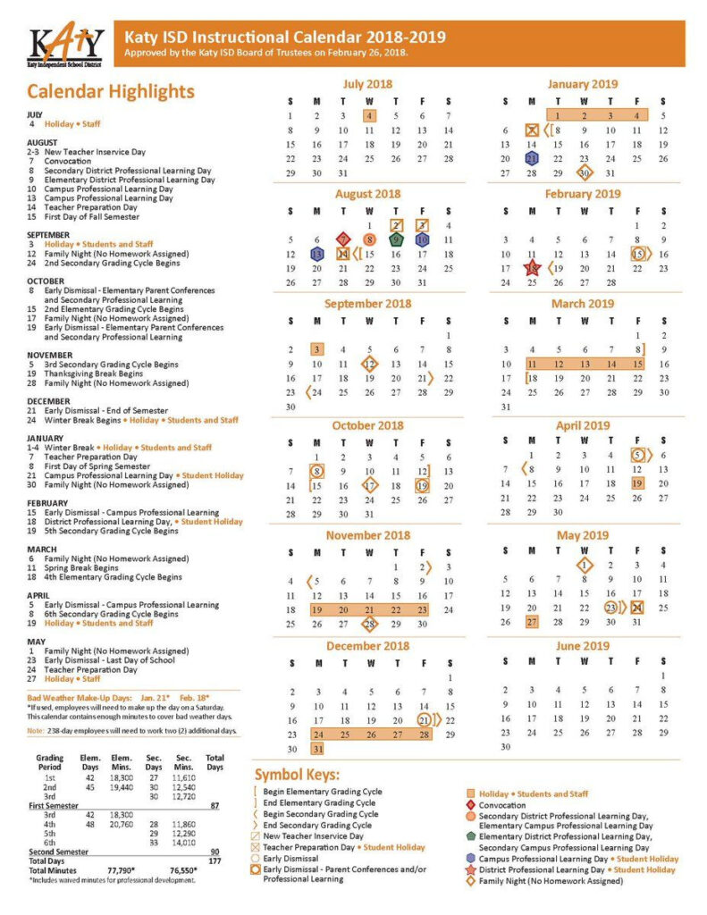 Katy Isd Calendar 24 25 Intended For Kisd Calendar 24 25 Printable  | CalendarCrazePrint.Com