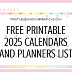 List Of Free Printable 2025 Calendars And 2025 Planners Pdf For Free Monthly Calendar Template 2025 Printable | CalendarCrazePrint.Com