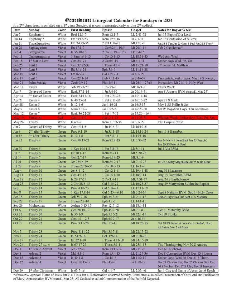 Liturgical Calendar 2025 Printable Free Download | Calendars 2025