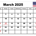 March 2025 Calendar Printable Pdf Template With Holidays With  Calendars 2025 | CalendarCrazePrint.Com