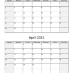 March And April 2025 Calendar | Wikidates Inside February March April 2025 Calendar Printable  | CalendarCrazePrint.Com