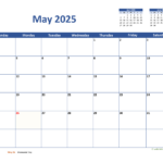 May 2025 Calendar Classic | Wikidates Intended For  Calendars 2025 | CalendarCrazePrint.Com