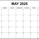 May 2025 Calendar | Free Printable Calendars For  Calendars 2025 | CalendarCrazePrint.Com