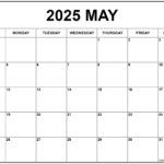 May 2025 Calendar | Free Printable Calendars Inside  Calendars 2025 | CalendarCrazePrint.Com