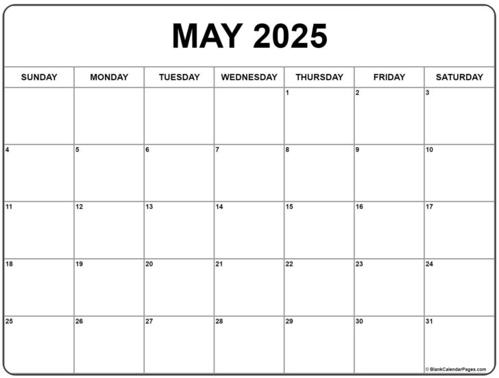 May 2025 Free Printable Calendar | Calendars 2025