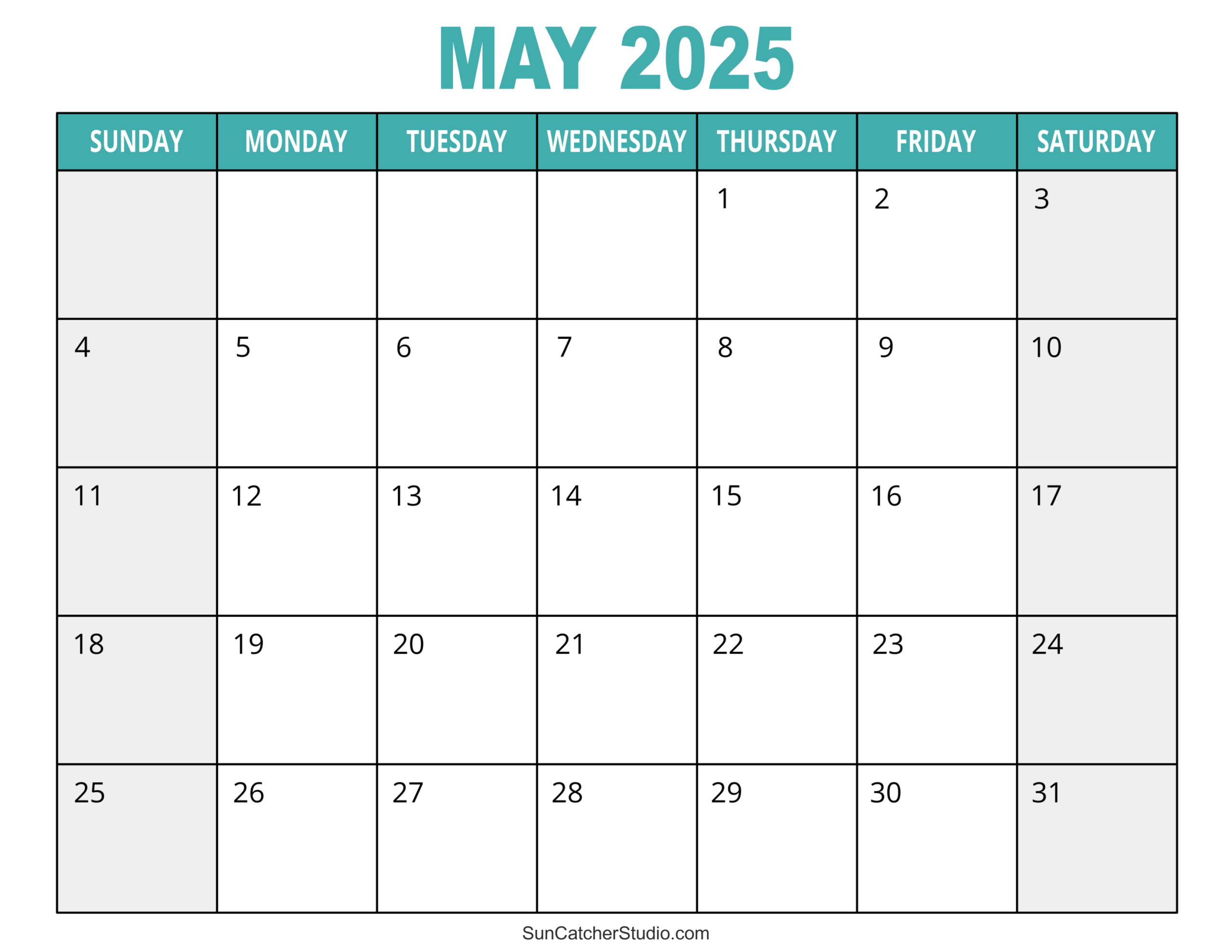 May 2025 Calendar (Free Printable) – Diy Projects, Patterns for 2025 Free Monthly Calendar Printable | CalendarCrazePrint.Com