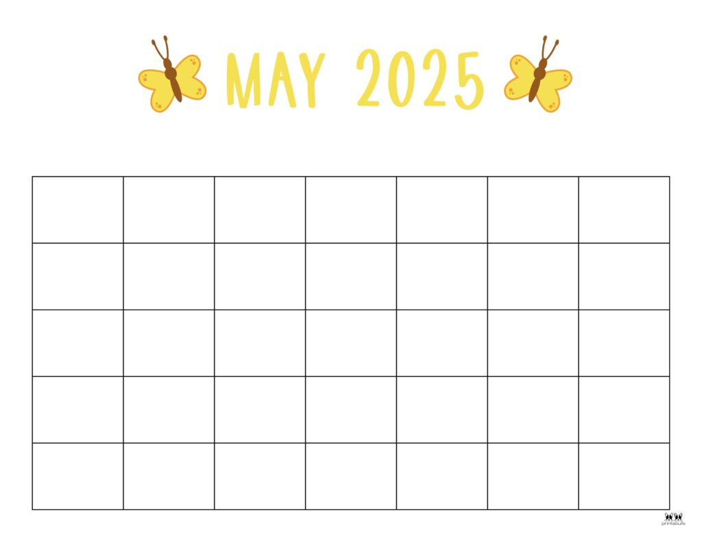 May 2025 Calendars - 107 Free Printables | Printabulls for Printable May Calendar 2025 | CalendarCrazePrint.Com