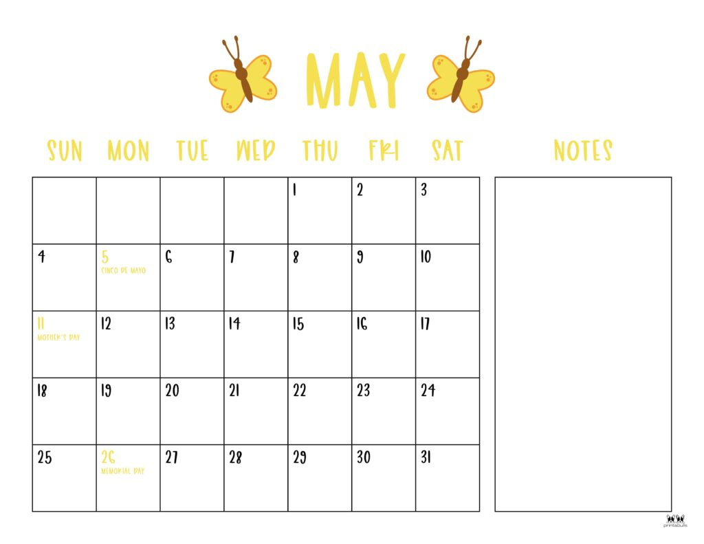 May 2025 Calendars - 107 Free Printables | Printabulls with regard to Printable May 2025 Calendar with Holidays | CalendarCrazePrint.Com