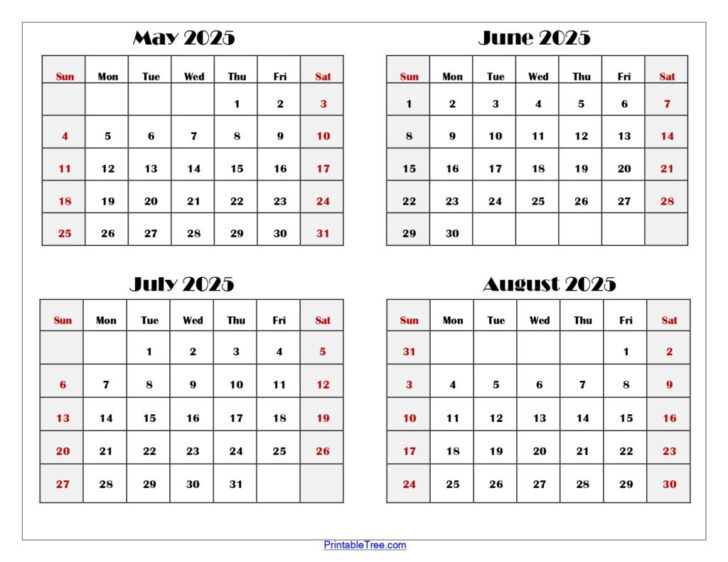 Printable Calendar August 2025-May 2025 | Calendars 2025